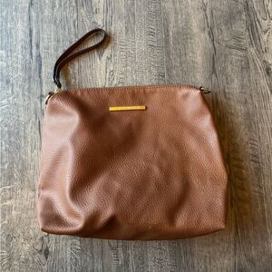 Steve Madden Camel Large Cosmetic Bag